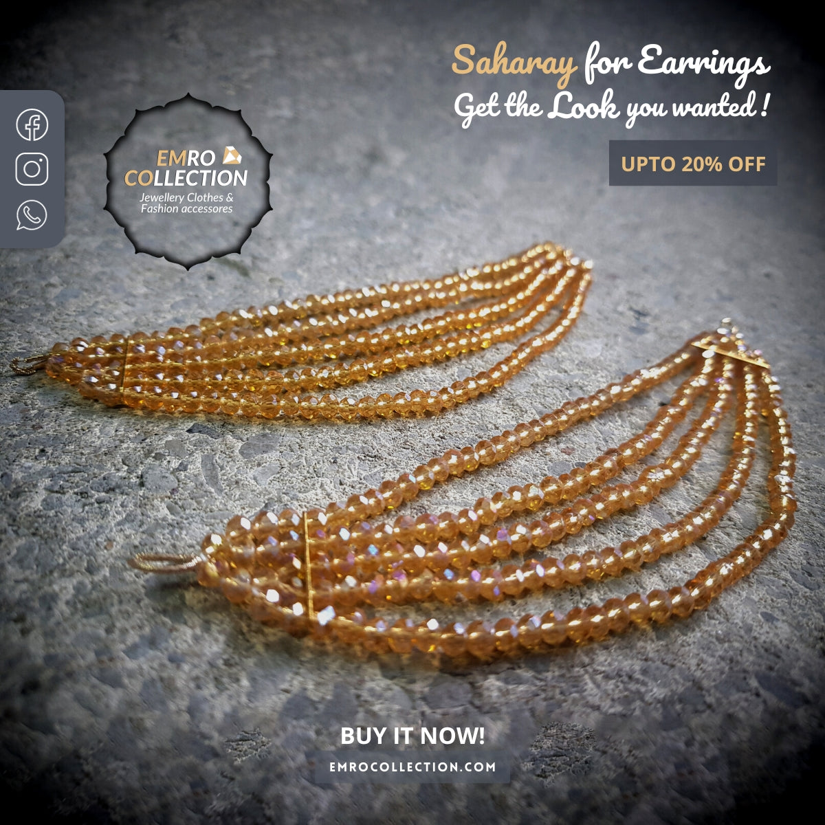 earrings chain, golden saharay for earrings, crystal saharay, crystals kaan chain, saharay to support earrings indian pakistani jewellery