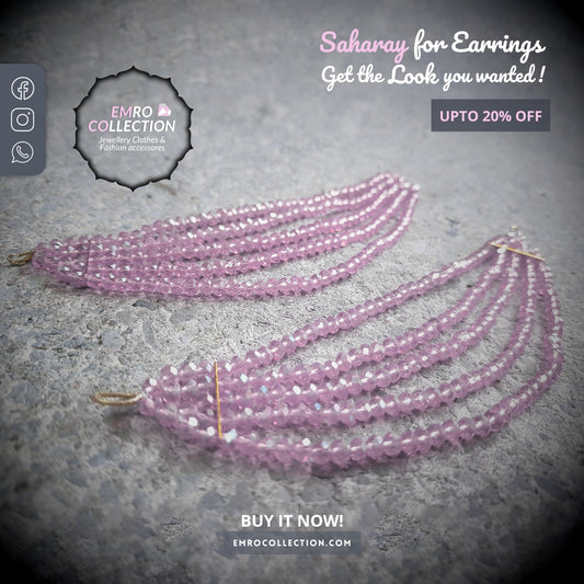 Pink Saharay Earrings Chain