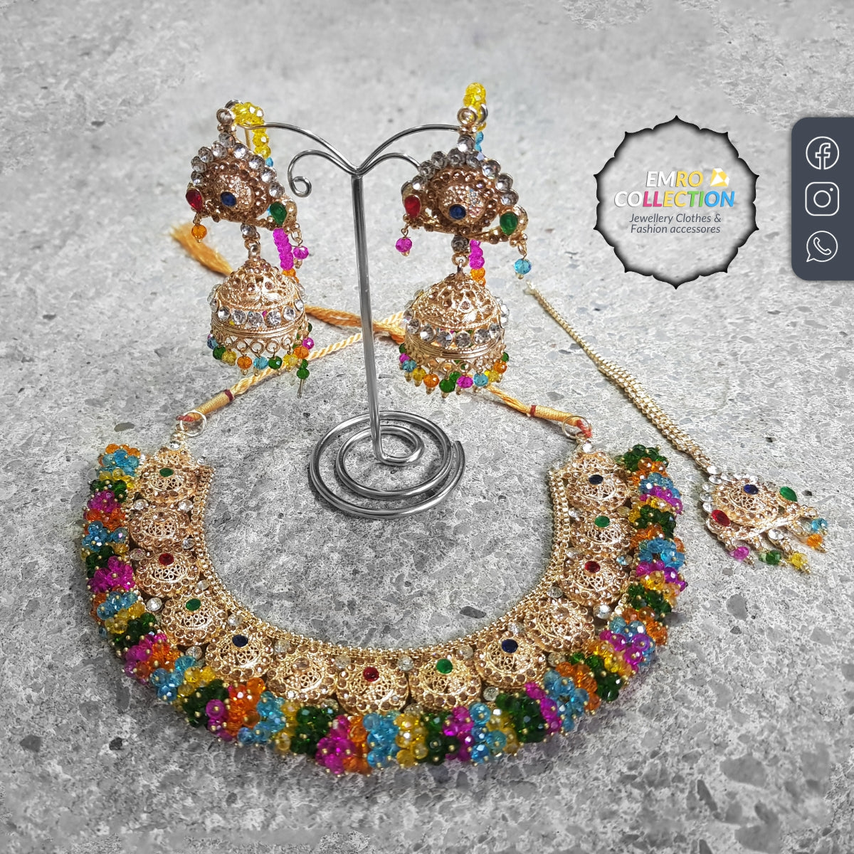 multi necklace, mehndi jewelry, high quality pakistani jewelry