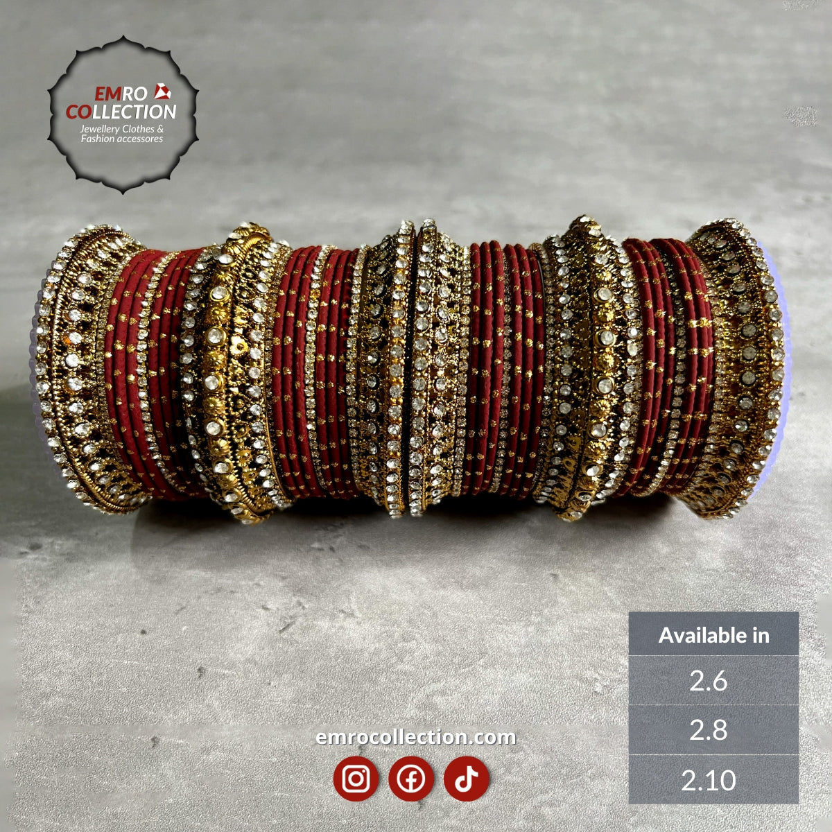 meroon bridal bangles