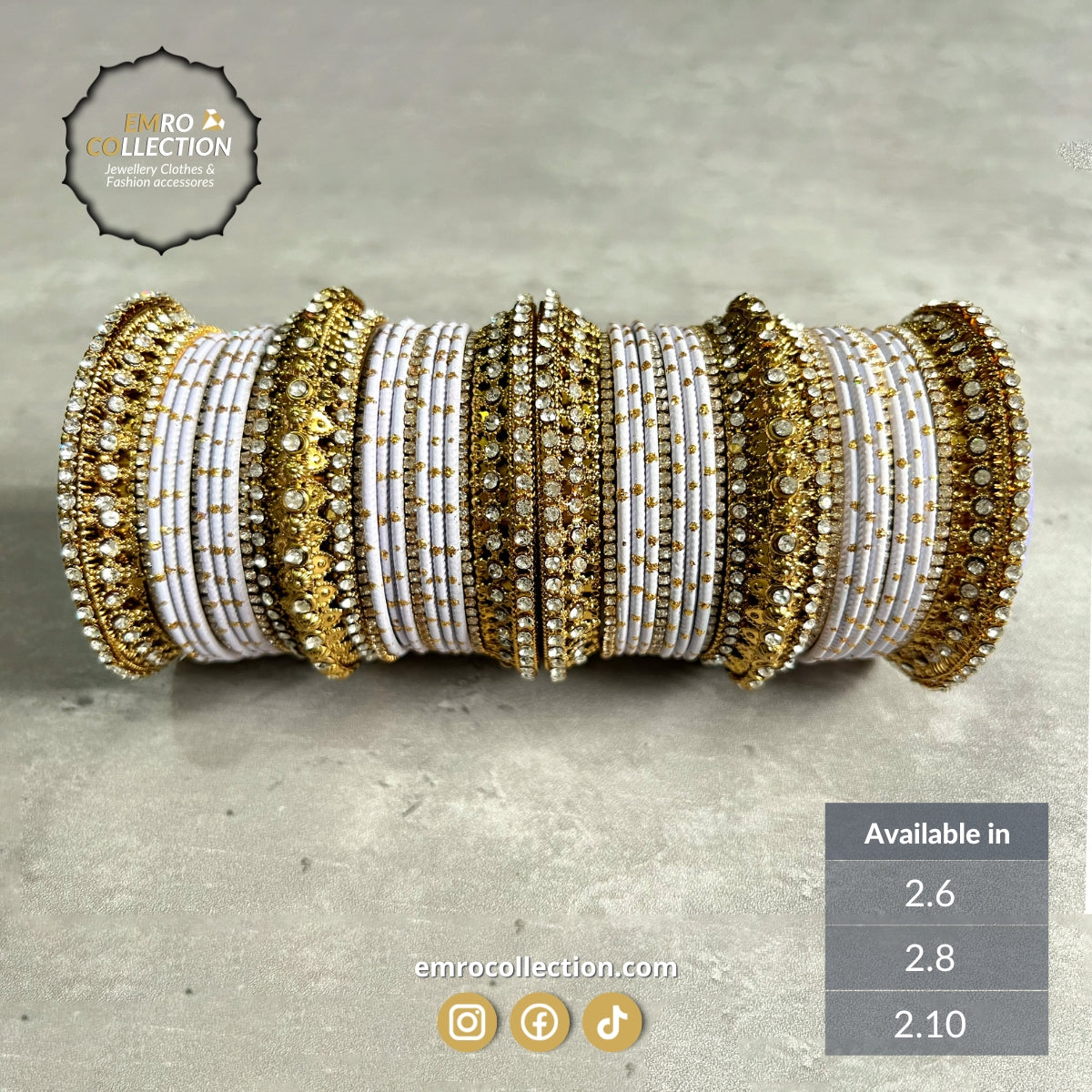 gold and white bangles, gold & white bridal bangles