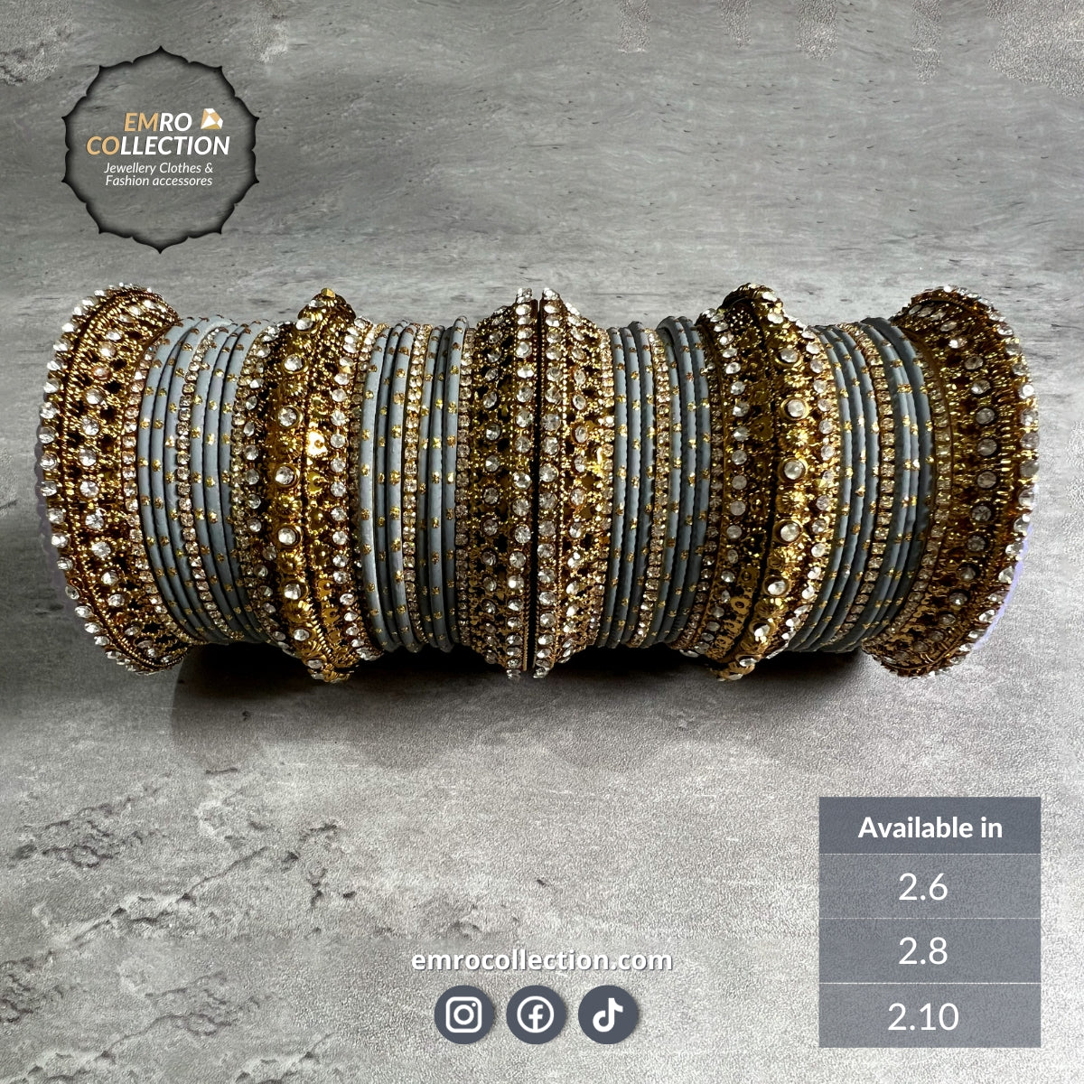 grey bangles, gold and grey bridal bangles, bridal choora