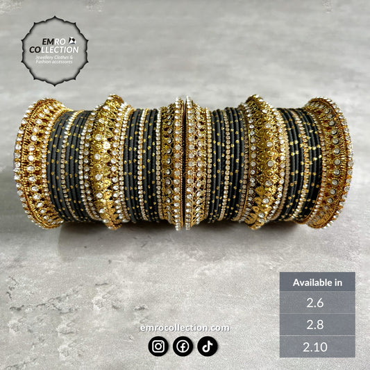 Black bangles, Black Bridal Bangles, Bridal choora