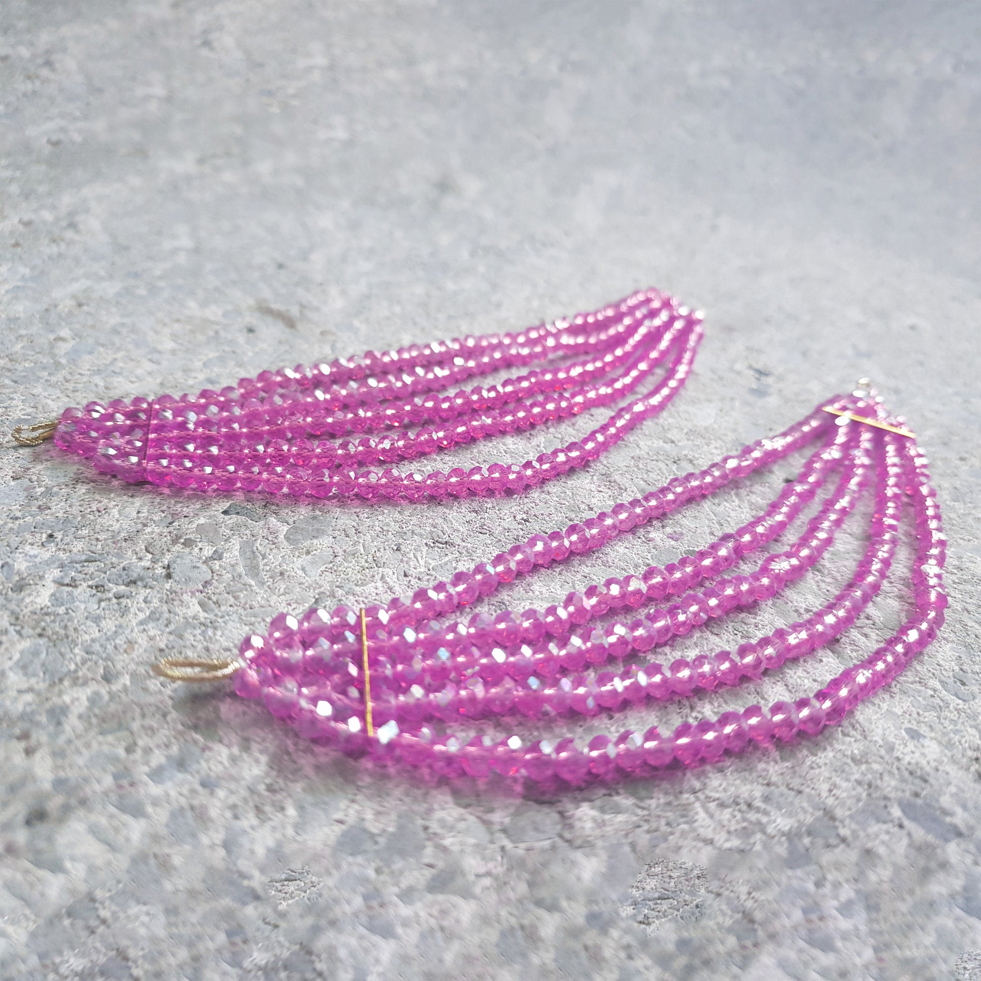 pink saharay earrings chain