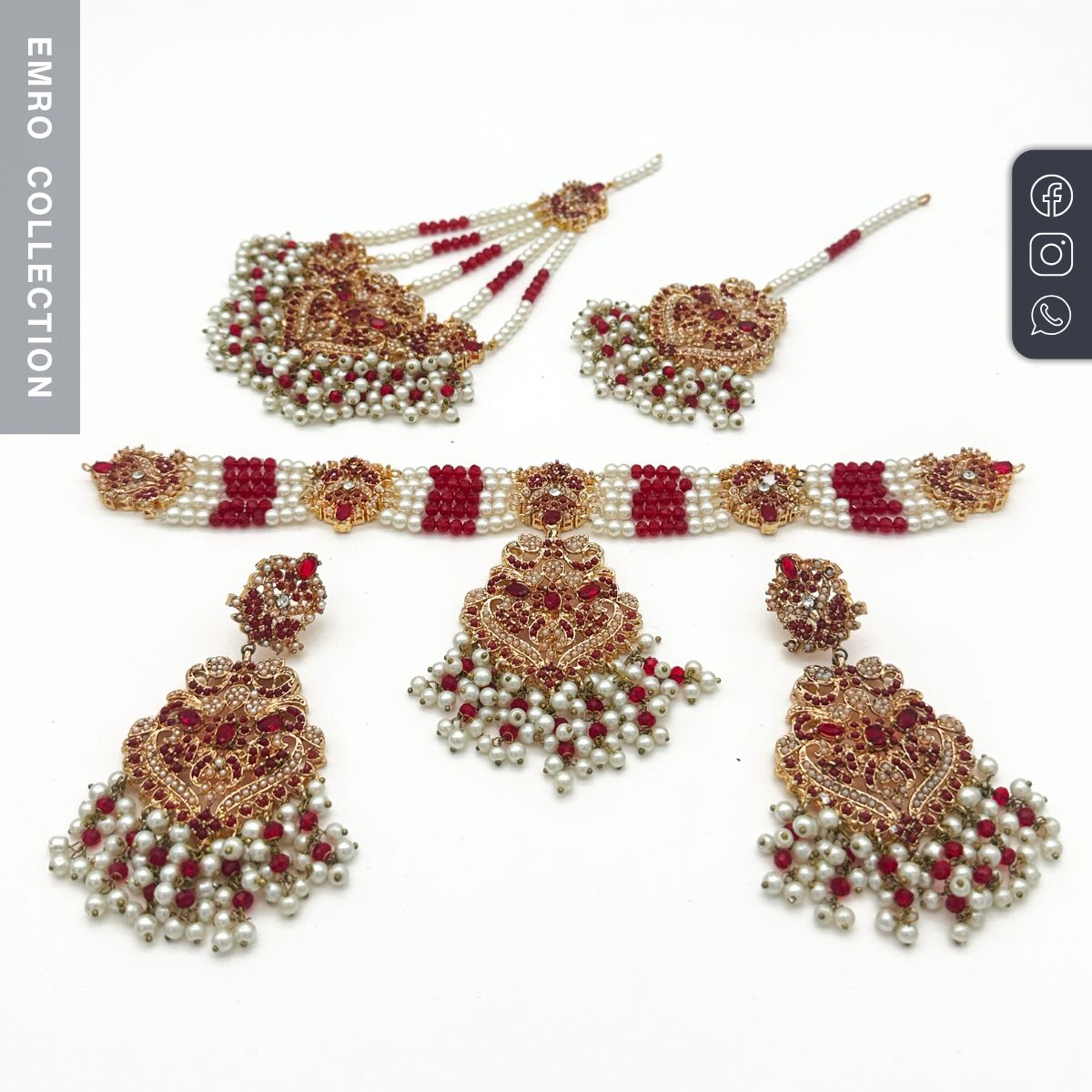 traditional meroon choker – pakistani jewellery
