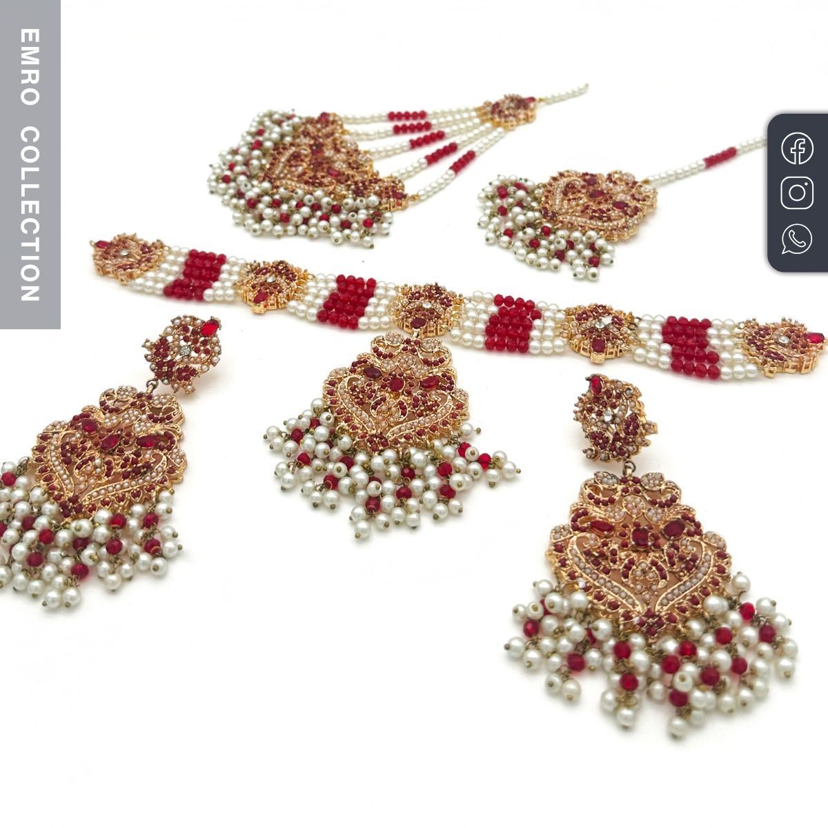 vibrant meroon choker in pakistani jewellery style
