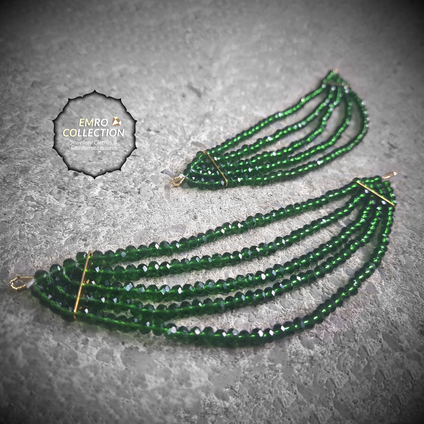 earrings chain, green saharay for earrings, crystal saharay, crystals kaan chain, saharay to support earrings indian pakistani jewellery